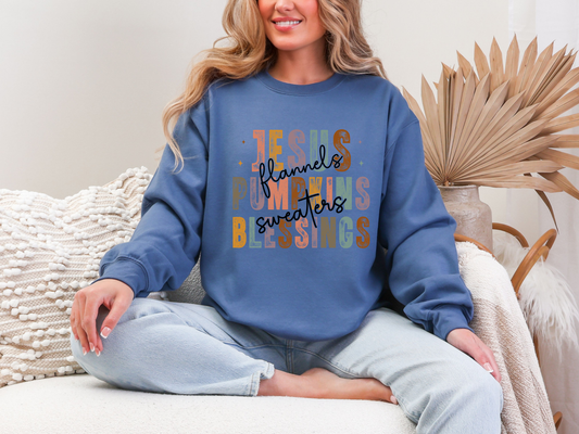 Jesus, Pumpkins & Blessings Fall Crewneck